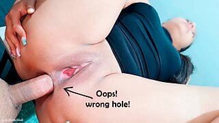 OMG, that’s the wrong hole! … It was hard! – Accidental Anal…